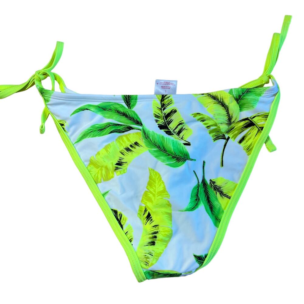 Xhilaration Juniors' Green Print Cheeky Side Tie Bikini Bottom - Large - NWT